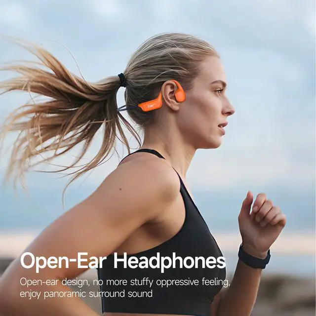 Alt view image 3 of 7 - Swimming Headphones Underwater - IP68 Waterproof | Bone Conduction Headphones Bluetooth 6.0,Bone Conduction Earbuds with 8G MP3 for Swimming Running Cycling Sports (Orange)