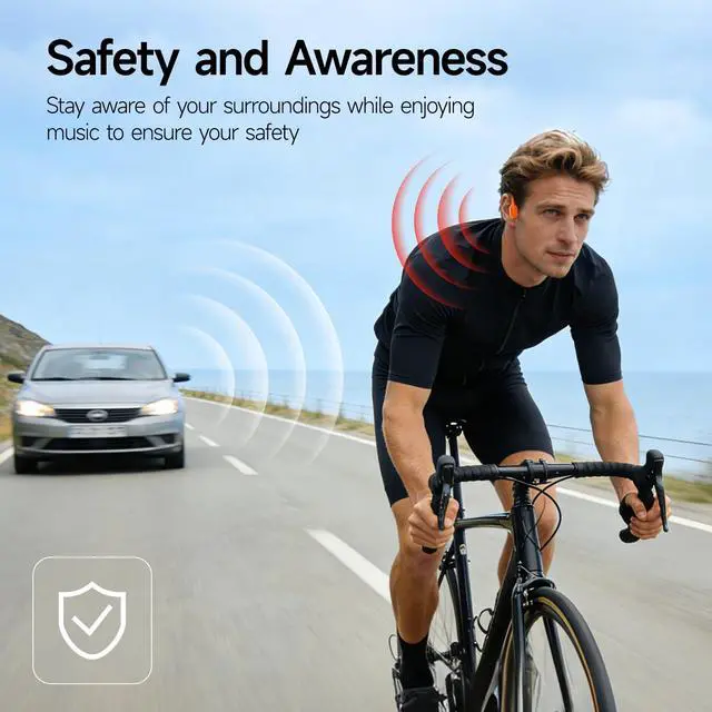 Alt view image 7 of 7 - Swimming Headphones Underwater - IP68 Waterproof | Bone Conduction Headphones Bluetooth 6.0,Bone Conduction Earbuds with 8G MP3 for Swimming Running Cycling Sports (Orange)