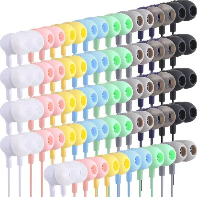 Main image of 20 Pack Earbuds Bulk 3.5 mm in-Ear Earphones Wired Earphones Without Mic Headphones for Adults Gifts(Multicolor)