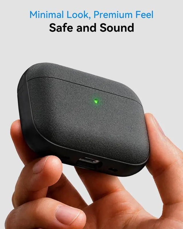 Alt view image 2 of 7 - for AirPods Pro 3 Case, Leather-Like Texture Hard Shell | Drop Protective for Airpods Pro 3rd Generation 2025 Case with Lanyard & Cleaner Kit, Scratch-resistant, Black