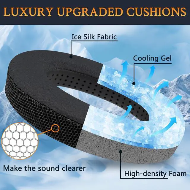 Alt view image 3 of 7 - Full Cooling Earpads for Sennheiser HD560S/HD598/PXC350 - Black | for HD599/HD598/PXC350/HD595/HD569/HD560S/Game Zero/G4ME Zero/PC37X/PC38X/PC350/PXE350/PC360/HD380 Headphones
