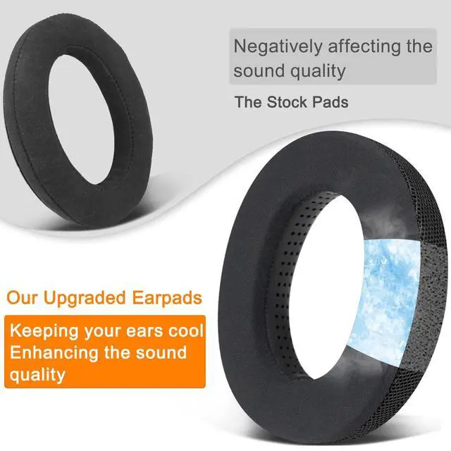 Alt view image 7 of 7 - Full Cooling Earpads for Sennheiser HD560S/HD598/PXC350 - Black | for HD599/HD598/PXC350/HD595/HD569/HD560S/Game Zero/G4ME Zero/PC37X/PC38X/PC350/PXE350/PC360/HD380 Headphones
