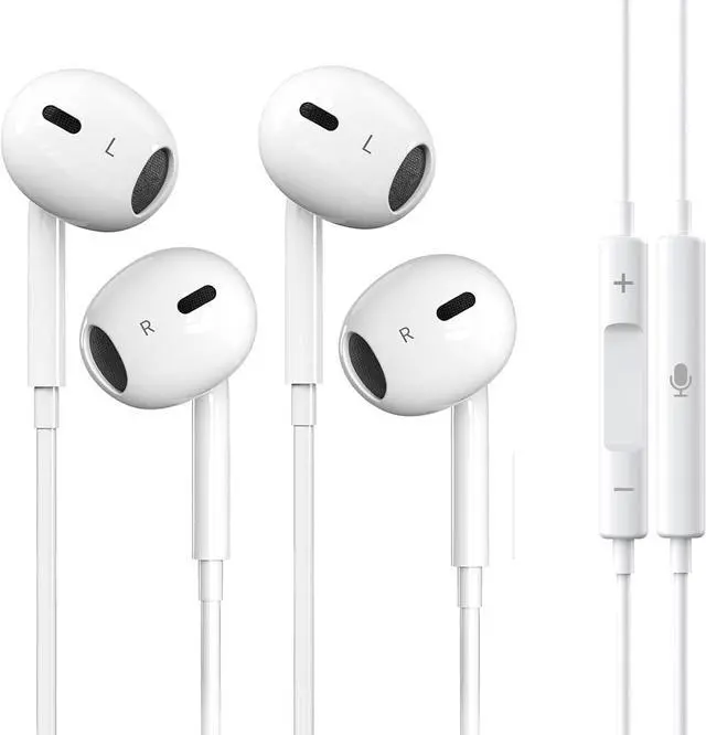Main image of 2 Packs Wired Headphones for iPhone Earbuds Built-in Microphone & Volume Control Nosie Reduction Headsets Compatible with iPhone 14/13/12/11/XR/XS/X/8/7/SE/Pro/Pro Max
