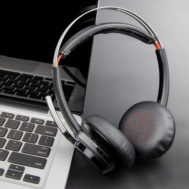 Alt view image 3 of 7 - Earpads Cover for Voyager Focus (1/2 UC,B825) - Black | Also for Voyager(4210/4220), BackWire(C5200/C5200/5210/C5210/5220/C5220/7225/C7225), Backbeat Sense Headphones
