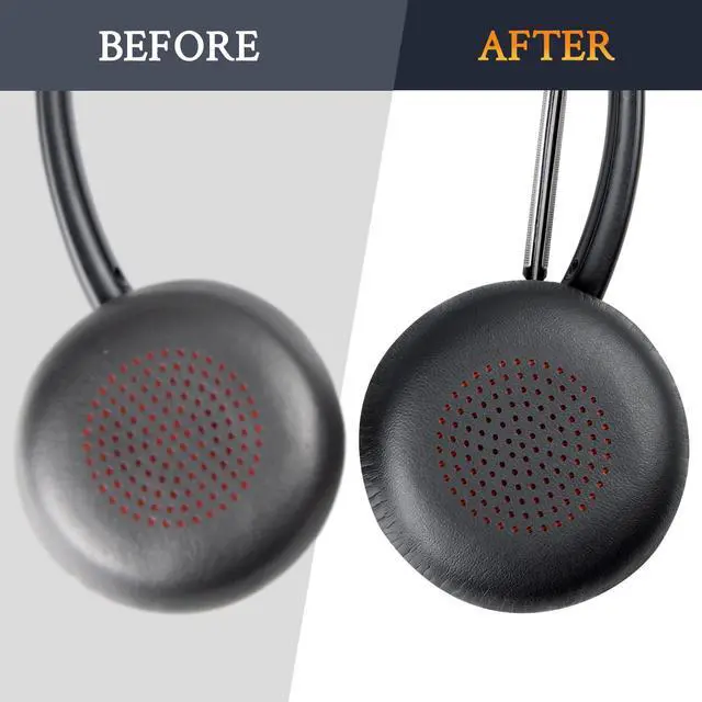 Alt view image 4 of 7 - Earpads Cover for Voyager Focus (1/2 UC,B825) - Black | Also for Voyager(4210/4220), BackWire(C5200/C5200/5210/C5210/5220/C5220/7225/C7225), Backbeat Sense Headphones