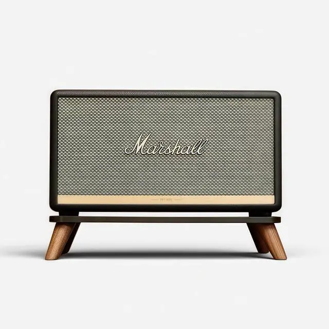 Main image of Walnut Speaker Stand for Marshall Acton III, Acrylic Desktop Speaker Riser Compatible with Marshall Acton 3