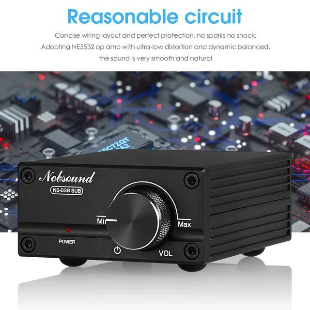 Alt view image 2 of 4 - 100W Subwoofer Digital Power Amplifier Audio Mini Amp (Black)