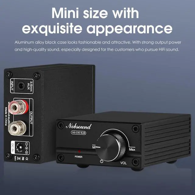Alt view image 4 of 4 - 100W Subwoofer Digital Power Amplifier Audio Mini Amp (Black)