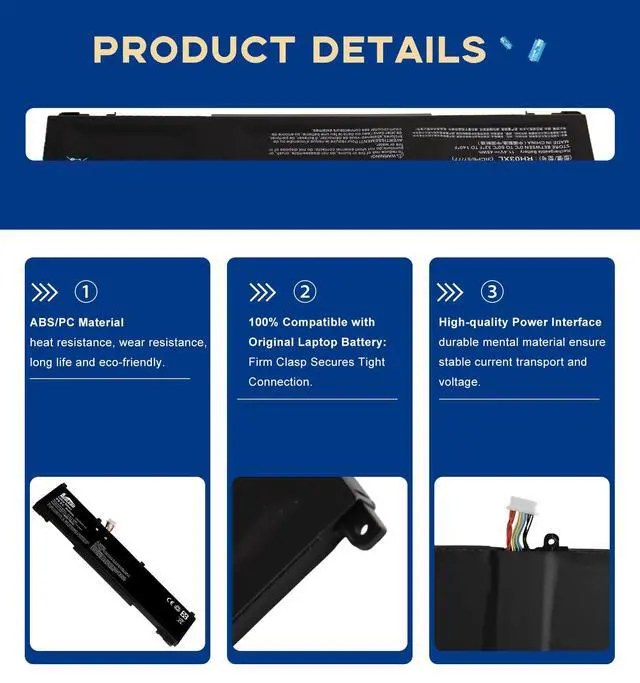 Alt view image 4 of 7 - RH03XL Replacement Battery for HP ProBook 430/440/445/450/455/630/640/650 G8 G9 G10 Series, EliteBook 630/640/645/830 G9 G10 G11 Series, HP Zhan 66 Pro 14 G4/G5 Series, Compatible W/TPN-IB0L