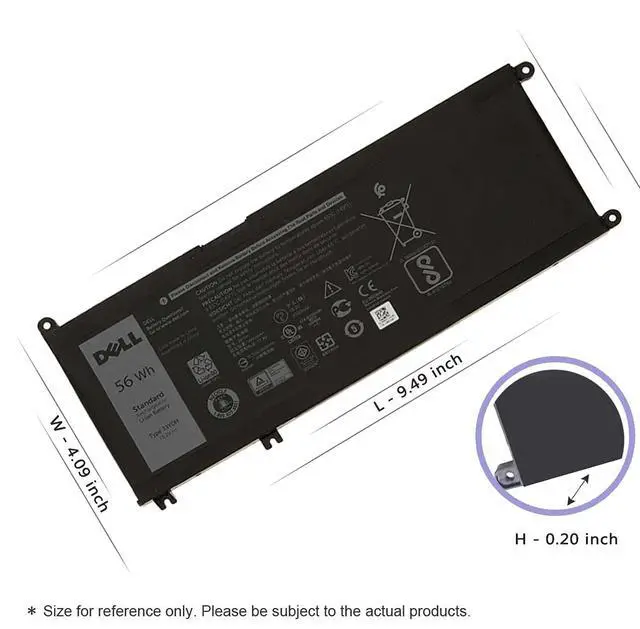 Alt view image 3 of 7 - DELL 33YDH Laptop Battery for Dell Inspiron 15 7577 17 7000 7773 7778 7786 7779 for DELL G3 15 3579 G3 17 3779 G5 15 5587 G7 15 7588 Latitude 13 3380 14 3490 15 3590 3580 56Wh 15.2V PVHT1 81PF3