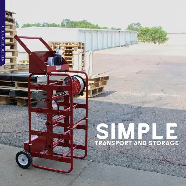 Alt view image 4 of 7 - Electrical Wire Spool Rack - 11 Axle Portable Bulk Cable Reel - 150lb Capacity Wire Caddy Dolly Cart with Storage Tray