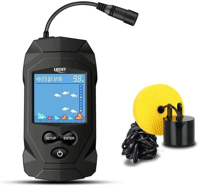 Main image of Portable Fish Finders Wired Transducer Kayak Fish Finder Kit Portable Depth Finder LCD Display for Kayak Boat Ice Fishing