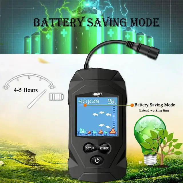 Alt view image 5 of 7 - Portable Fish Finders Wired Transducer Kayak Fish Finder Kit Portable Depth Finder LCD Display for Kayak Boat Ice Fishing