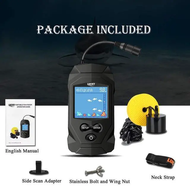Alt view image 7 of 7 - Portable Fish Finders Wired Transducer Kayak Fish Finder Kit Portable Depth Finder LCD Display for Kayak Boat Ice Fishing