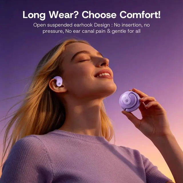 Alt view image 2 of 7 - Open Over Ear Earbuds Open Ear Headphones Wireless Bluetooth | Over The Ear Earbuds That Don'T Go In Your Ear Air Conduction With Awareness Of Surroundings With Over-Ear Hooks