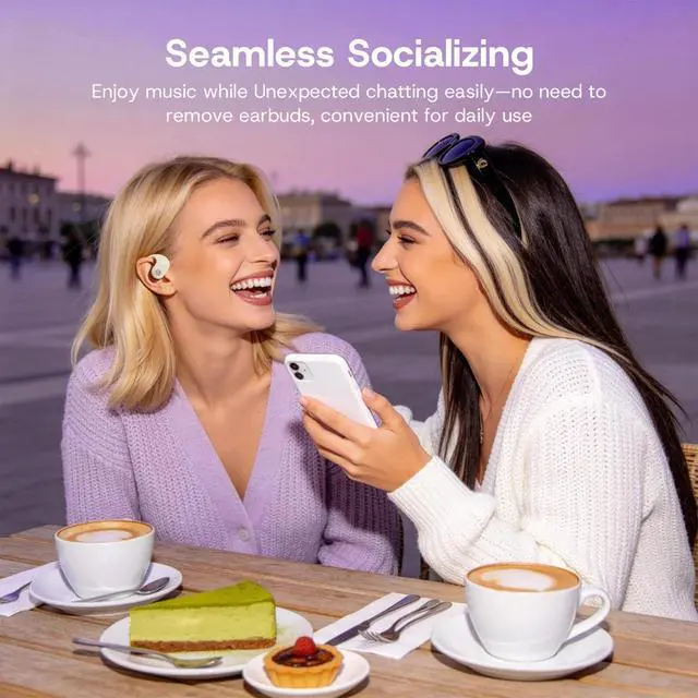 Alt view image 5 of 7 - Open Over Ear Earbuds Open Ear Headphones Wireless Bluetooth | Over The Ear Earbuds That Don'T Go In Your Ear Air Conduction With Awareness Of Surroundings With Over-Ear Hooks