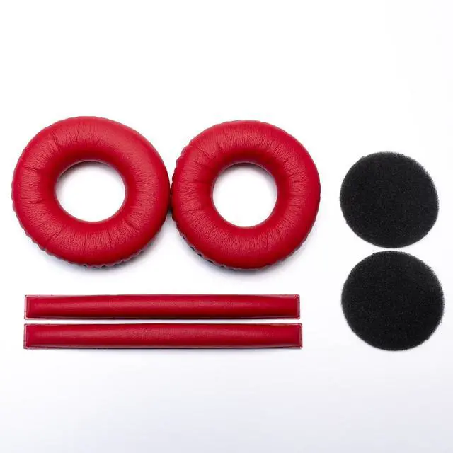Alt view image 2 of 7 - Rainbow Color Ear Pads Headband Cushion Kits Compatible with Sennheiser HD25 HD250BT HD25-ll HD25S Il HMD25 Headphone Foam Covers (Red Sets)