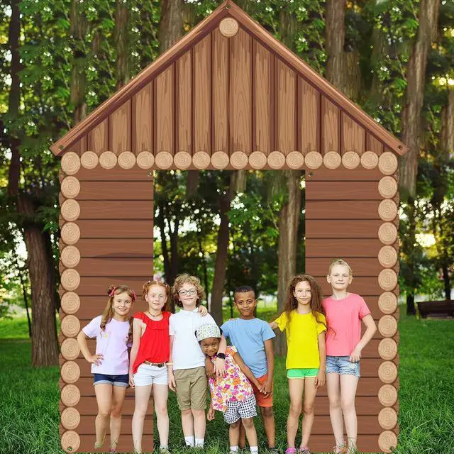 Alt view image 5 of 7 - 3PCS Rustic Wooden Cabin Porch Banner Fall Camping Party Door Decoration Countryside Forest Hanging Porch Sign Photo Backdrop for Autumn Wedding Birthday Farmhouse Home Indoor Outdoor Decor Photo Prop