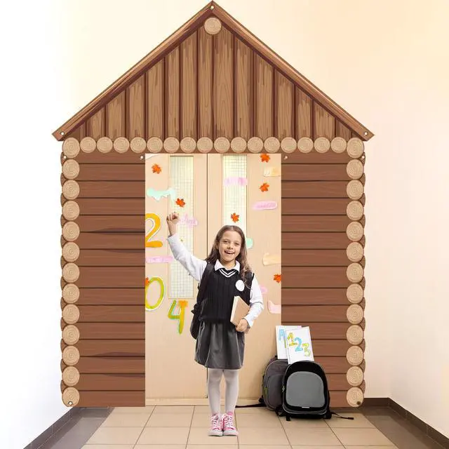 Alt view image 7 of 7 - 3PCS Rustic Wooden Cabin Porch Banner Fall Camping Party Door Decoration Countryside Forest Hanging Porch Sign Photo Backdrop for Autumn Wedding Birthday Farmhouse Home Indoor Outdoor Decor Photo Prop