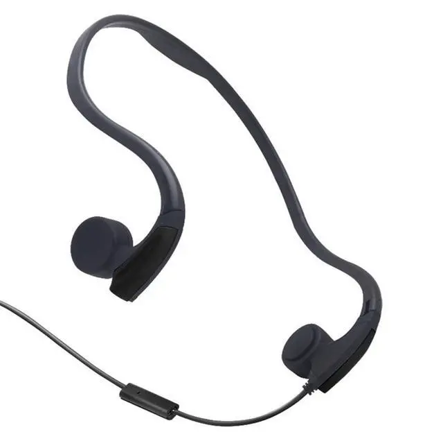 Main image of Bone Conduction Wired Headphones with Noise Cancelling Mic 3.5mm Connector Sweat Resistant Headphones for Cycling Running and Other Sports (Black)