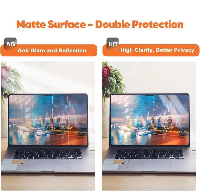 Alt view image 4 of 6 - Laptop Privacy Screen 15.6 Inch 16:9, Anti Glare Film Blue Light Filter, Computer Privacy Screen Shield Compatible with 15.6'' Hp Acer Asus Lenovo Dell Samsung Portable Monitor Protector