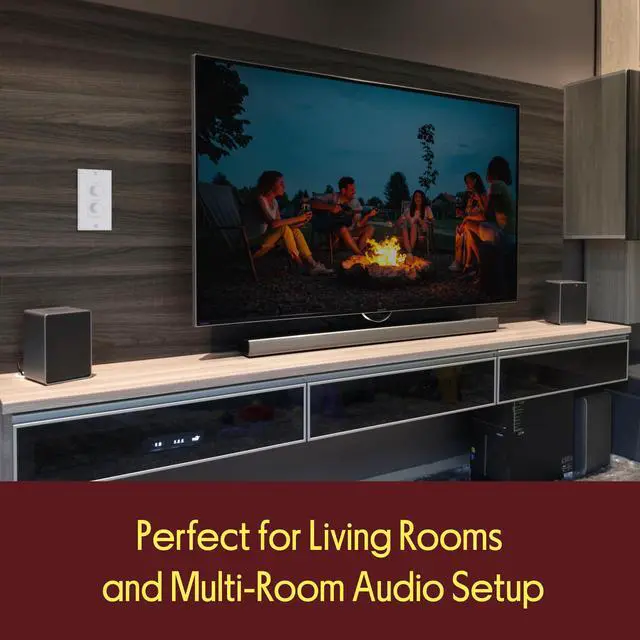 Alt view image 6 of 7 - In Wall Speaker Volume Control - Home Audio Smart 2-Channel A/B Dual Channel Speakers Controller Selector Pod Box - Rotary Knob Fader Control Up to (2) Pair of Indoor or Outdoor Speakers - PVCD15