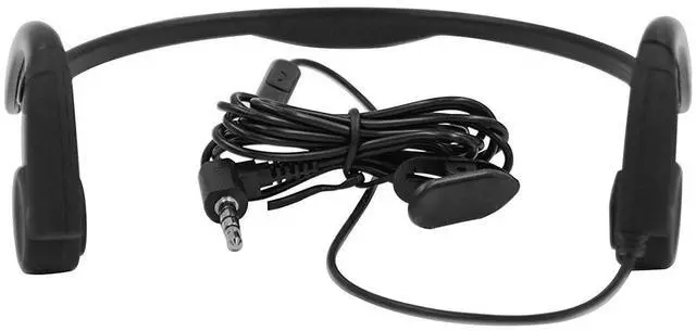 Alt view image 2 of 6 - Bone Conduction Wired Headphones with Noise Cancelling Mic 3.5mm Connector Sweat Resistant Headphones for Cycling Running and Other Sports (Black)