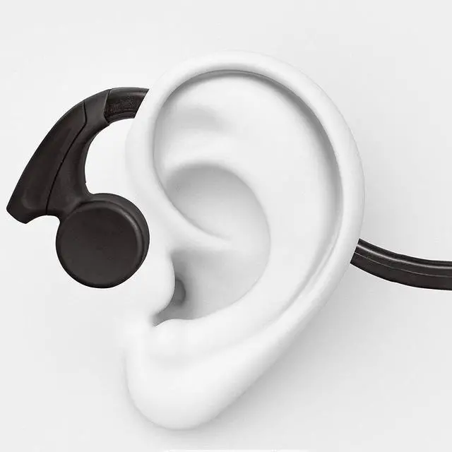 Alt view image 3 of 6 - Bone Conduction Wired Headphones with Noise Cancelling Mic 3.5mm Connector Sweat Resistant Headphones for Cycling Running and Other Sports (Black)