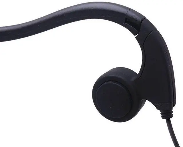 Alt view image 4 of 6 - Bone Conduction Wired Headphones with Noise Cancelling Mic 3.5mm Connector Sweat Resistant Headphones for Cycling Running and Other Sports (Black)