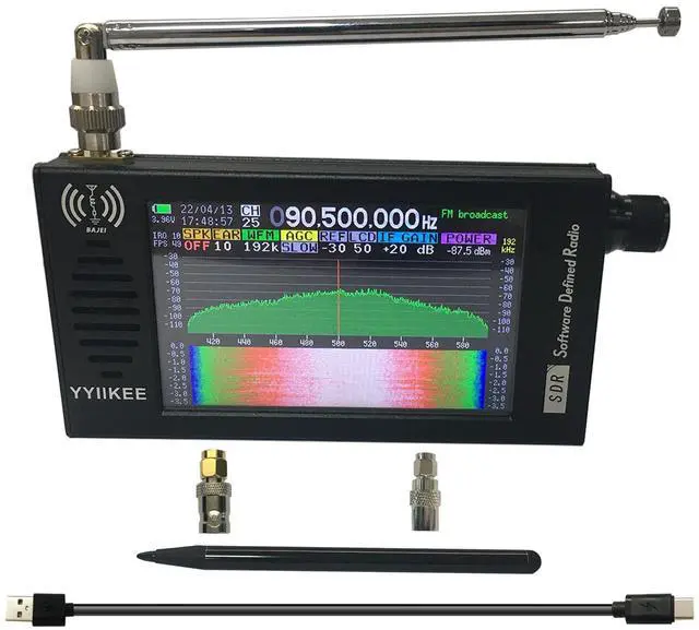 Main image of Portable DSP SDR Radio Receiver 4.3 Inch Touchscreen 100KHz-149MHz Full Bands, FM, SSB, CW, HAM Radio with Waterfall Display