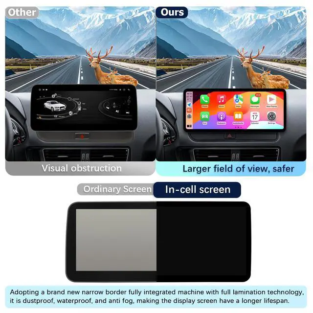 Alt view image 4 of 7 - 12.3" Linux Q5 Concert/Symphony MMI2G 2009-2017 CarPlay Android | Fits Q5 Concert/Symphony MMI 2G 09-17. 12.3" 1920x720. Wireless CarPlay & Android Auto. Linux. Plug & play