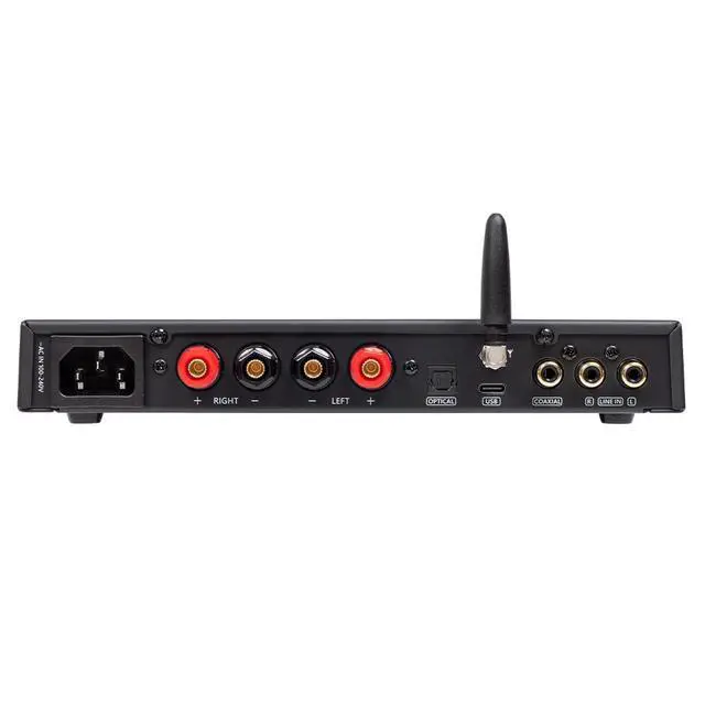 Alt view image 2 of 7 - AL200 Stereo Integrated Amplifier, 2-Channel Class D Audio Headphone Amp, MA5332MS Chip XMOS XU-316 MQA DSD Native 256, RCA/Bluetooth/USB/Coaxial/Optical Input with IR Remote Control