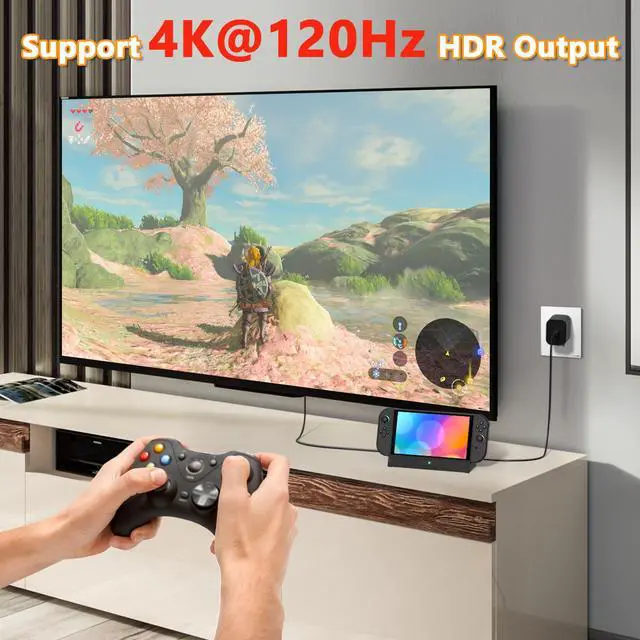 Alt view image 2 of 7 - Switch 2 Dock,TV Docking Station with 4K HD Adapter/USB 3.0 Port/USB-C Port,Includes 20V/3A Power Adapter and Cable