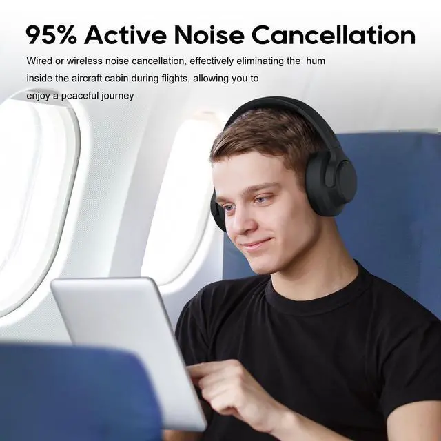 Alt view image 2 of 7 - NiceComfort 15 (2nd Gen) Hybrid Noise Cancelling Wireless Headphones,Bluetooth 6.0,with Low Latency,Spatial Audio,ENC,120Hrs