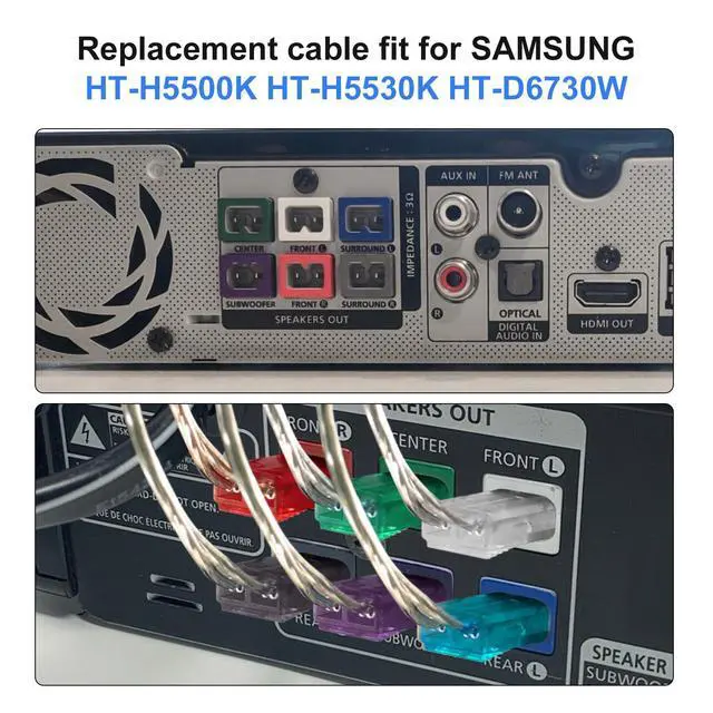 Alt view image 6 of 7 - 10m/ 32.8ft Fit for Samsung 5.1 Sound Speaker Bass Line Systems, Speaker Cord Adapter Home Theaters HTH5500K HTD6730W, DVD Blu-ray Home Theater Wire Cable Cord Adapter (10M)