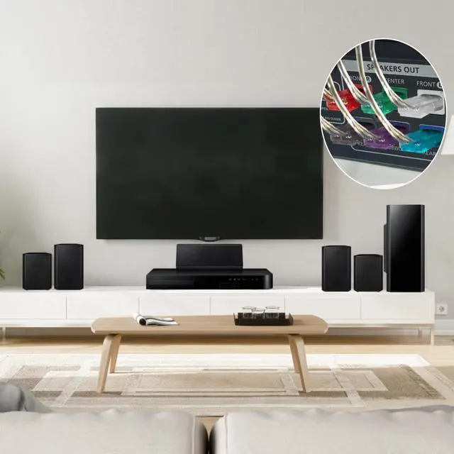 Alt view image 7 of 7 - 10m/ 32.8ft Fit for Samsung 5.1 Sound Speaker Bass Line Systems, Speaker Cord Adapter Home Theaters HTH5500K HTD6730W, DVD Blu-ray Home Theater Wire Cable Cord Adapter (10M)