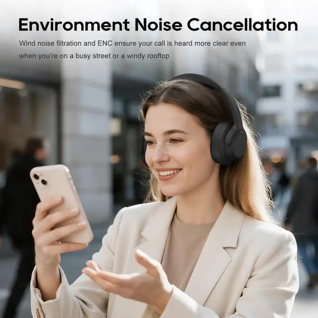 Alt view image 5 of 7 - NiceComfort 15 (2nd Gen) Hybrid Noise Cancelling Wireless Headphones,Bluetooth 6.0,with Low Latency,Spatial Audio,ENC,120Hrs