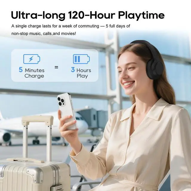 Alt view image 7 of 7 - NiceComfort 15 (2nd Gen) Hybrid Noise Cancelling Wireless Headphones,Bluetooth 6.0,with Low Latency,Spatial Audio,ENC,120Hrs