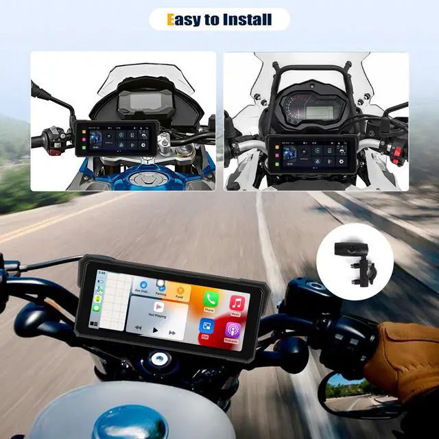 Alt view image 6 of 7 - 8.1 Inch IPS Waterproof Portable CarPlay Screen for Motorcycle with Wireless CarPlay&Android Auto,GPS Display,Bluetooth,TF Port,Support Siri,12V Power Supply