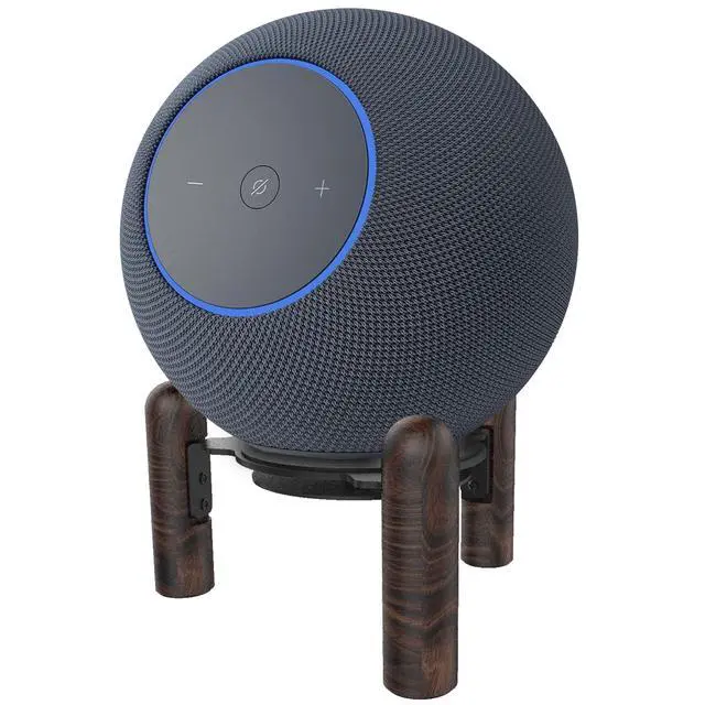 Alt view image 4 of 7 - Desktop Holder Mount Stand for 2025 New Echo Studio, Echo 4th Genand Other Suitable Speakers. Black Walnut Wood