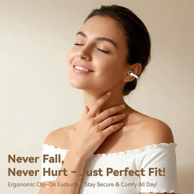 Alt view image 3 of 7 - 2026 Wireless Earbuds, Bluetooth 6.0, Open-Ear Clip Earbuds Comfortable and Secure wear, 50h Battery Life, Suitable for Sports and Fitness, Waterproof, Compatible with iPhone and Android