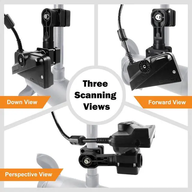 Alt view image 3 of 7 - 0 Degree Transducer Pole Mount Fits Lowrance ActiveTarget2 (AT2) | Fits 1.1-1.38" (28-35 mm) pole or trolling motor shaft. Easy forward/down mode switch. Replaces 000-15959-001