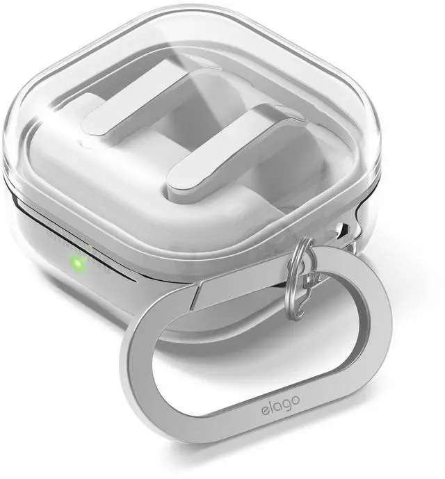 Main image of Clear Case for Galaxy Buds 4 Pro & Galaxy Buds 4 | Carabiner Included, Premium TPU Cover, Wireless Charging, Headphone Accessories, for Men, for Women (Clear)