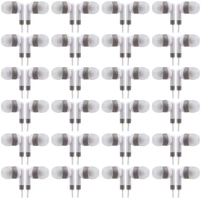 Main image of Wholesale Bulk Earbuds Headphones Individually Bagged 100 Pack for iPhone, Android, MP3 Player White