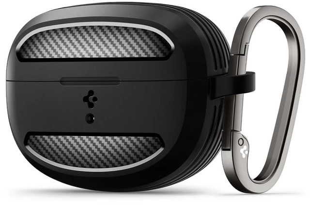 Main image of Rugged Armor Designed for Bose Ultra Open Earbuds Case (2024) TPU & PC Dual Layer, Drop Protection, Carbon-fiber Accent. Included Carabiner - Matte Black