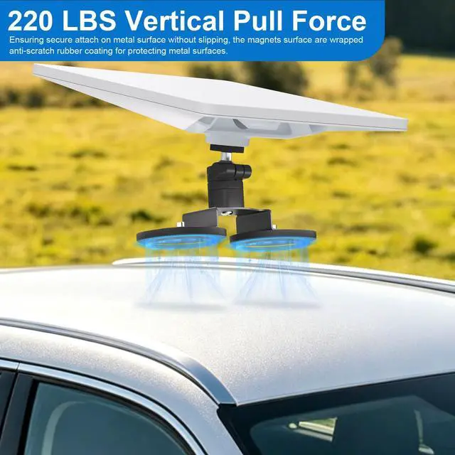 Alt view image 4 of 7 - Magnetic Mount for Starlink Mini, 360° Rotation and 90° Tilt Adjustable Gimbal Mounting, 3.46'' Dual-Magnet Base for Motor/Vehicle/ Truck/ car/ Van/Boat/Yacht/RV, Compatible with 2024/2025/2026