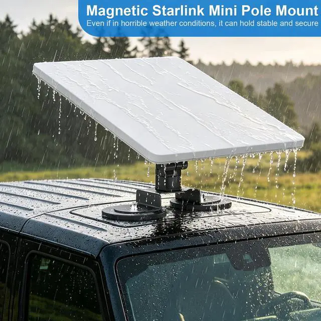 Alt view image 5 of 7 - Magnetic Mount for Starlink Mini, 360° Rotation and 90° Tilt Adjustable Gimbal Mounting, 3.46'' Dual-Magnet Base for Motor/Vehicle/ Truck/ car/ Van/Boat/Yacht/RV, Compatible with 2024/2025/2026