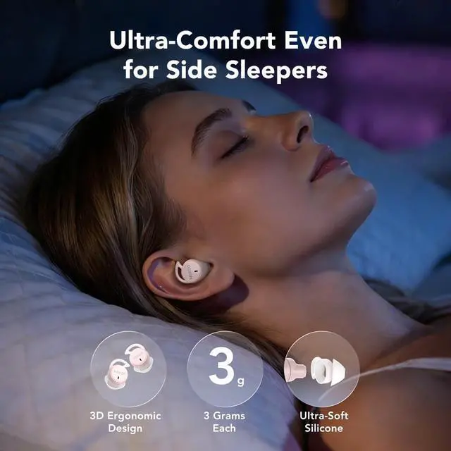 Alt view image 5 of 7 - MS217 Sleep Earbuds, Mini Earbuds with Noise Reduction Bluetooth 6.0 Headphones, AI Translation Earbuds in Real Time Support 165 Languages for Side Sleepers Travel Business