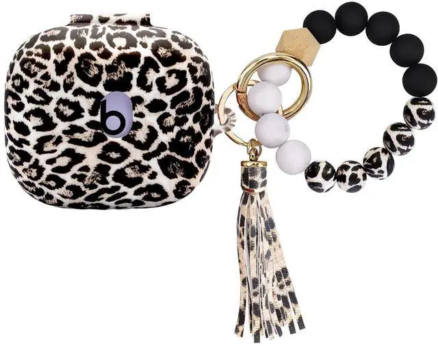 Main image of Case Compatible with Beats Powerbeats Pro2(2025),Shockproof Silicone Cover with Bracelet Lanyard and Keychain, Cute Skin Wireless Earbuds Case for Beats Powerbeats Pro 2 (Leopard)