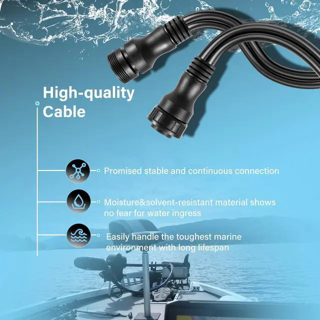 Alt view image 6 of 7 - 010-12855-00 10-Feet 21-pin Panoptix LiveScope Transducer Extension Cable for Garmin GLS 10 Sonar Module, Panoptix LiveScope System, LVS32/ LVS32-TH/LVS34 Transducer, LiveScope XR/XR LVS62